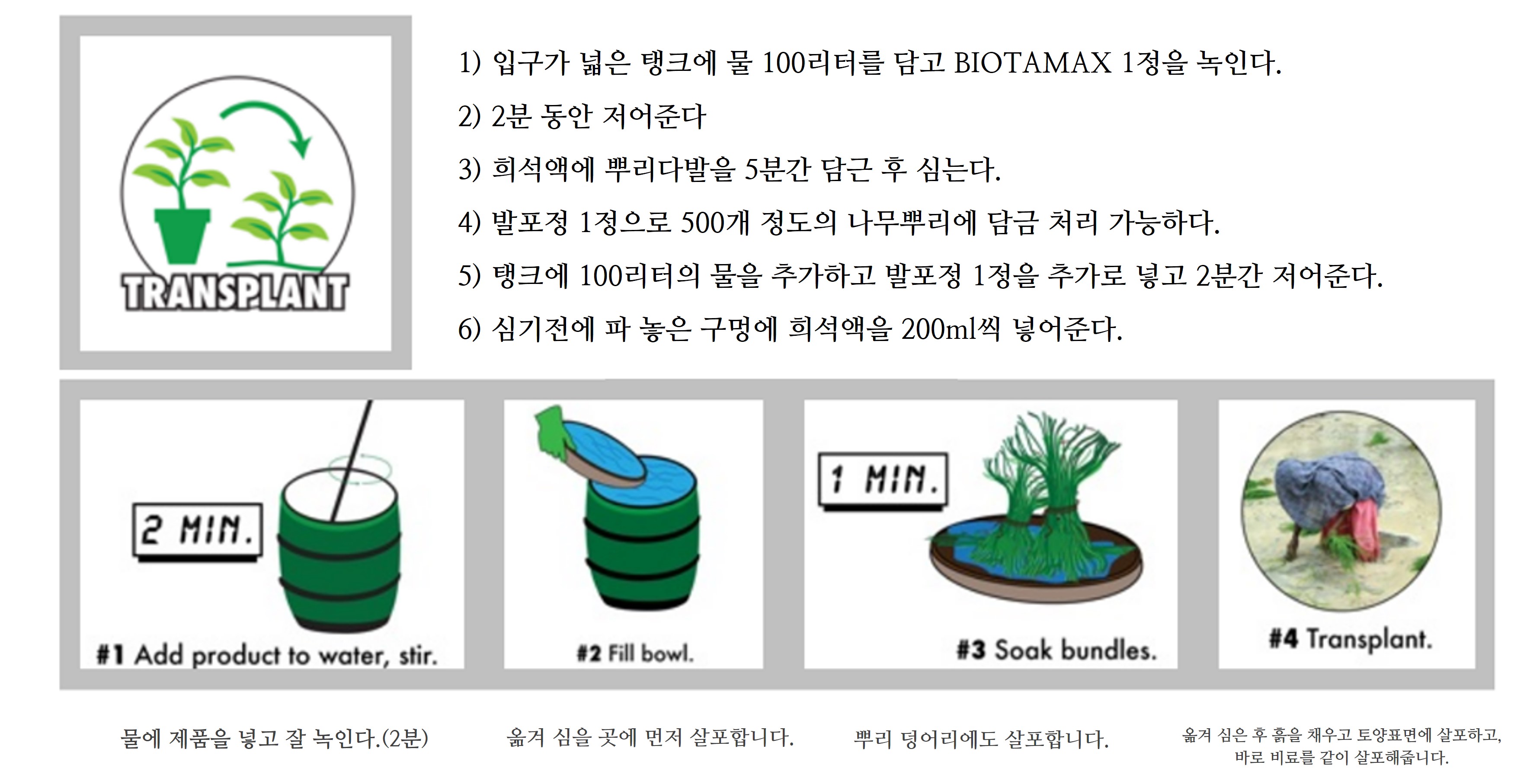 뿌리 담금 처리